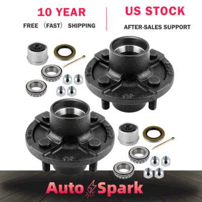 4 Lug Trailer Hub Kit for 2000Lbs For 1'' Trailer Axles 4X4 Trailer Hub Assembly