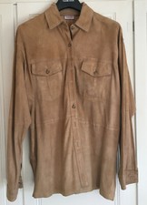 Completo in vera renna beige gonna e giacca-camicia Stefanel