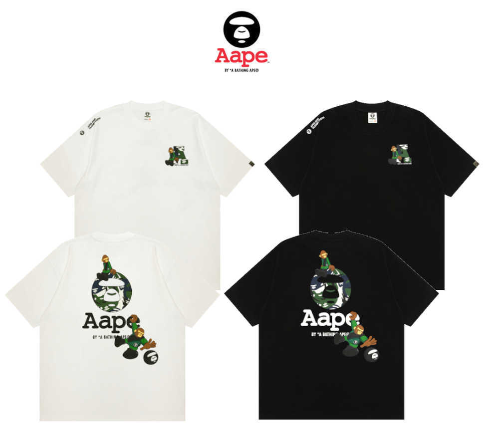 【AAPE by A BATHING APE】AAPER グラフィック プリント Tシャツ Aape By A Bathing Ape Men's T-Shirt 2024 Model AAPER Motif