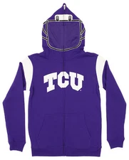 Outerstuff NCAA Youth Boys TCU Horned Frogs Full Zip Fleece Helmet Masked Hoodie