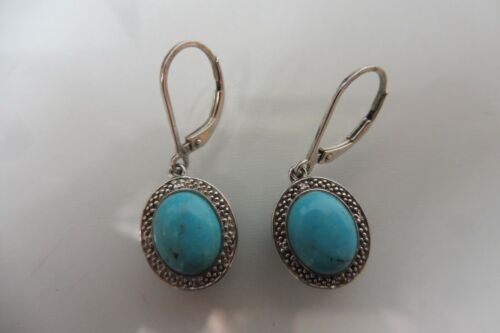 Beautiful, old earrings, earrings, 925 silver with turquoise