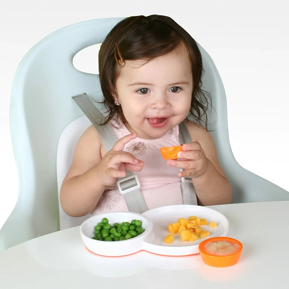 Juego de platos y cuencos entrelazados Boon Groovy, rosa/blanco (descontinuado) Foto 2 de 2