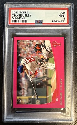 2013 Topps Mini Pink Chase Utley #26 7/25 SSP PSA 9 Pop 2 Phillies HOF!
