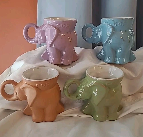 Republican Elephant Coffee Mug GOP  1980,1981,1982, 1983, 4"T, Frankomo Pottery