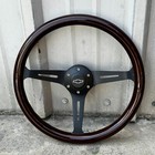 15" Black Steering Wheel With Wood Grip and Official Chevy Horn Button - 6 Hole