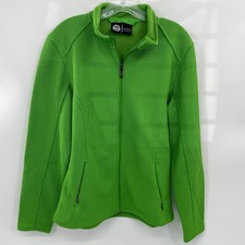 Polar King Jacket Textured Fleece Full Zip Size M Regular Bright Green Pockets