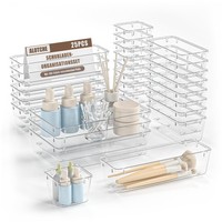 Schubladen Organizer Set Kunststoff Durchsichtig Stapelbar BüRo KüChe 25 StüCk
