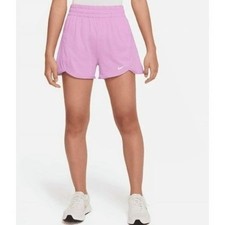 Nike Girls Dri-FIT Breezy High-Waisted Training Shorts Size Large, Purple