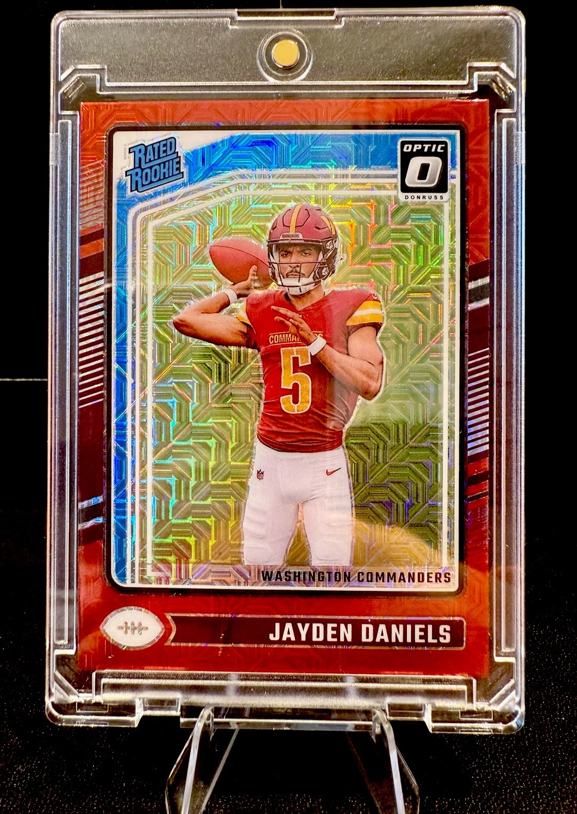 Jayden Daniels 2024 Donruss Optic Football Rated Rookie Red Mojo Prizm #248