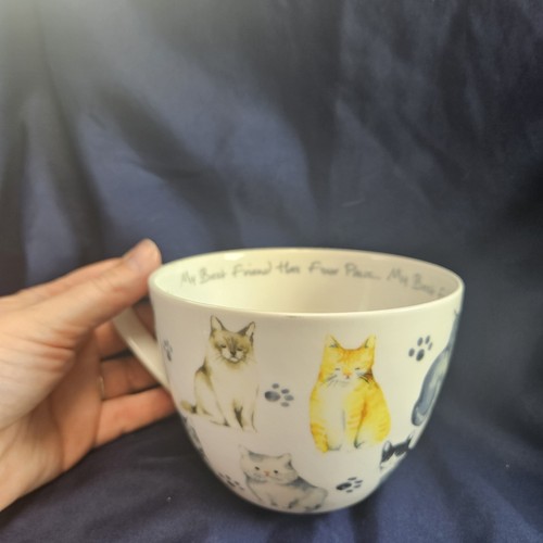 Portobello By Design Cat Mug Large Teacup 16 Oz. Bone China My Best Friend - Picture 5 of 5