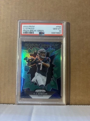 2023 Panini Prizm Prizm Break Green Prizm C.J. Stroud PB-6 Rookie PSA 10 Texans