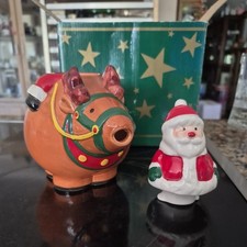 Vintage Ceramic Santa On Reindeer Teapot - 1990s - 7.5" Tall 8" Wide New In Box
