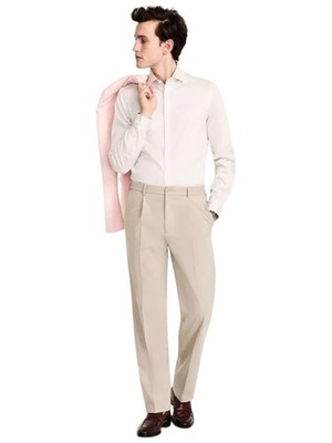 Tommy Hilfiger Mens Relaxed fit Dress Pants 32 / 30 Beige Solid