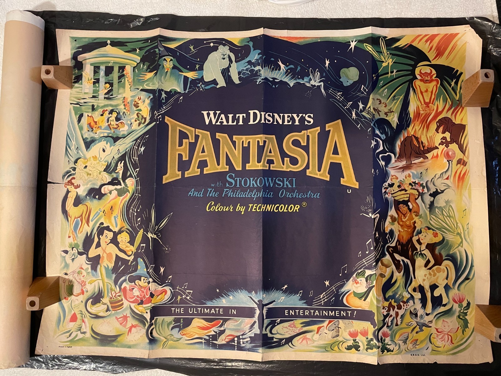 Walt Disney Fantasia 1960 re-release Original UK Quad film poster cinema