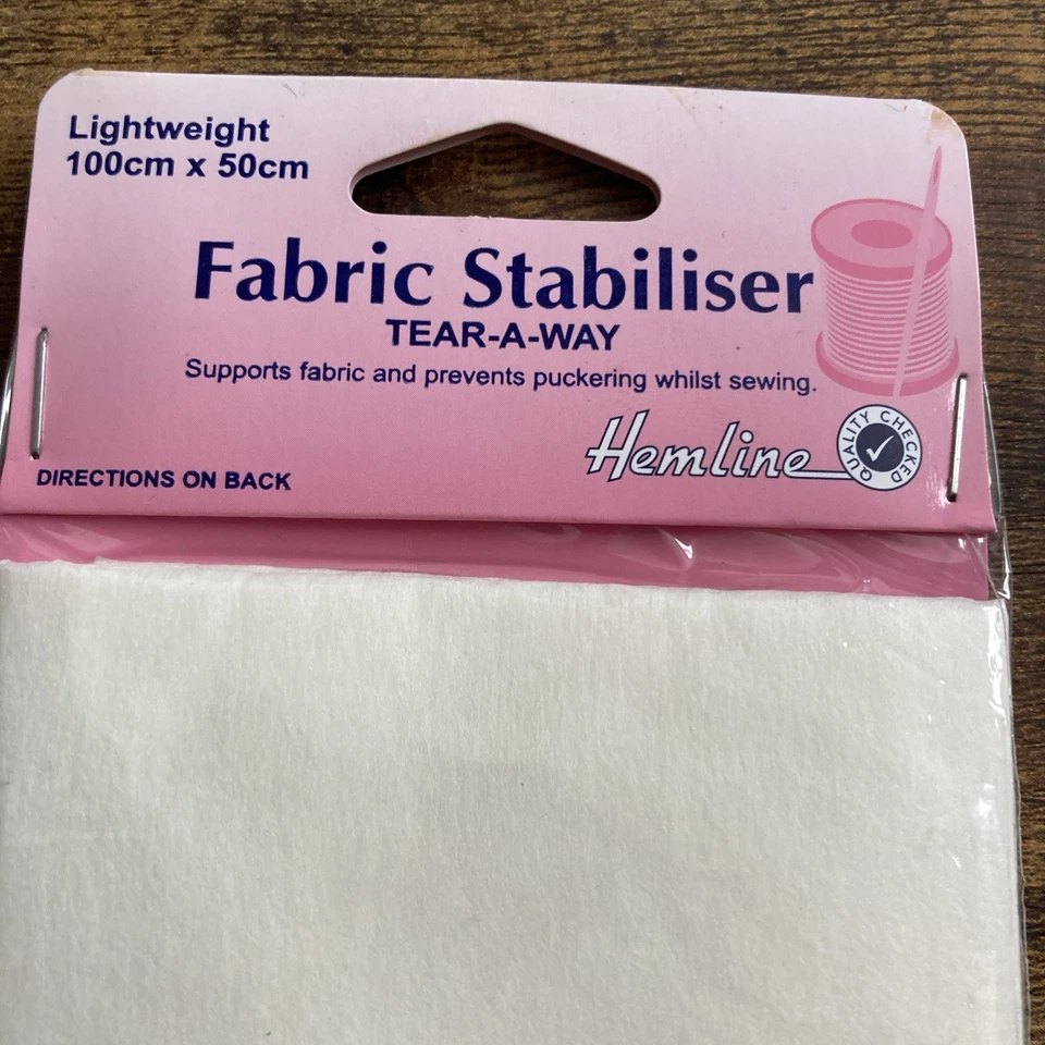 Hemline Clothing Sew In Fabric Stabiliser Sheet 100cm Tear Away Removeable 1m - Image 2 of 4