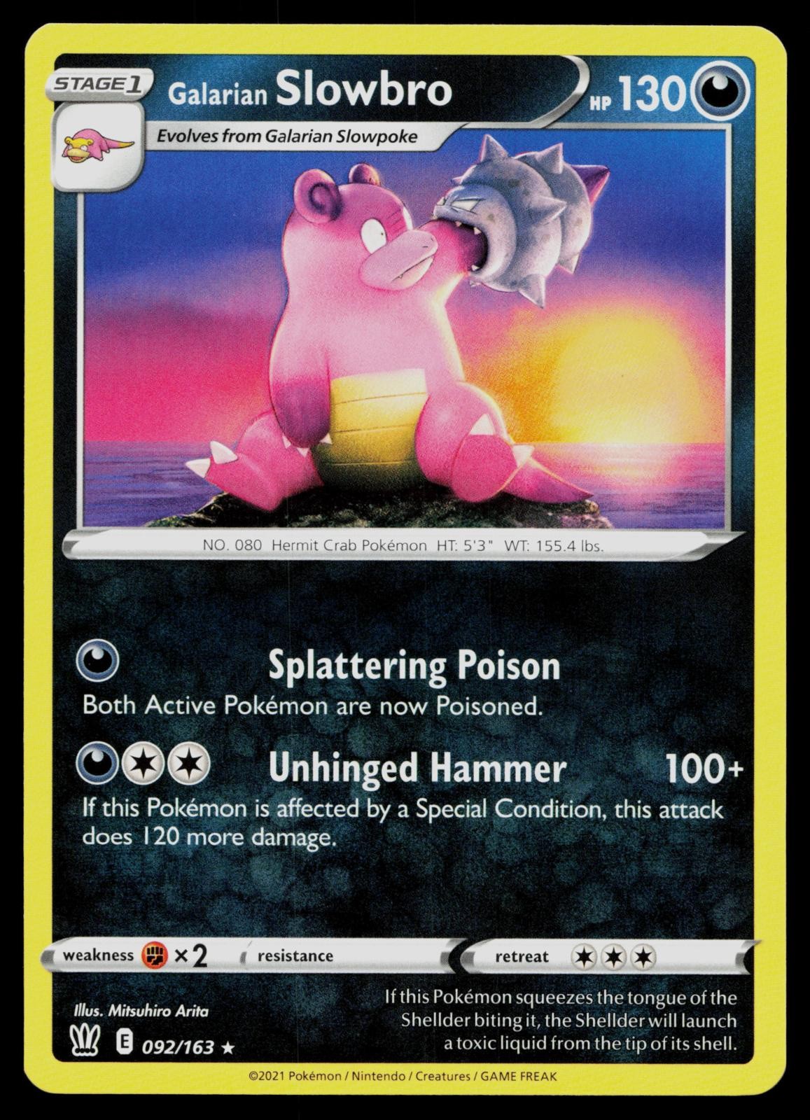 GALARIAN SLOWBRO 092/163 RARE BATTLE STYLES POKEMON NM