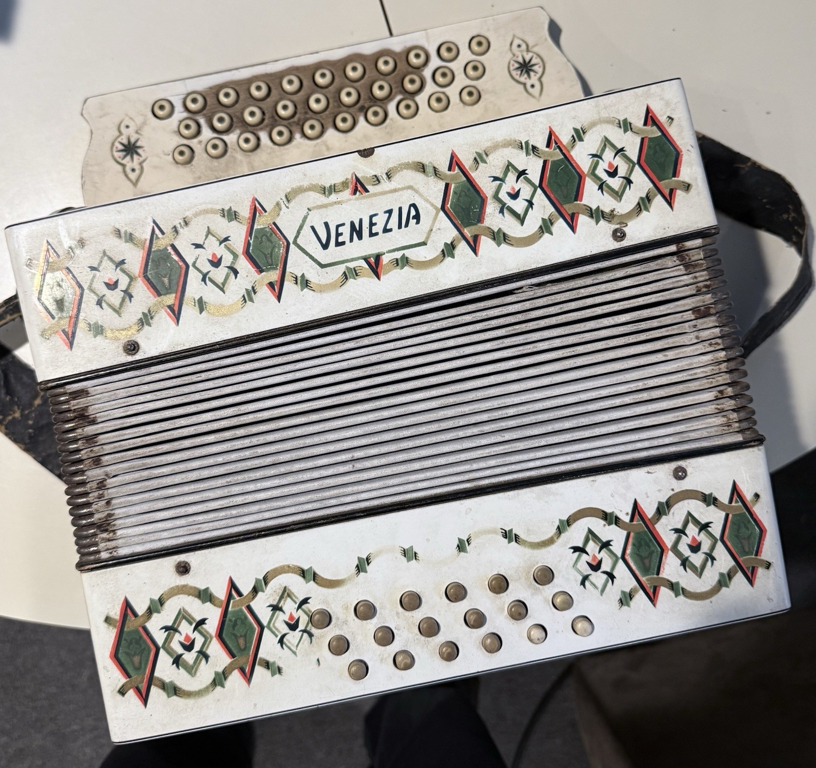 Original Venezia accordion Steel Reads Germany Made, Vintage