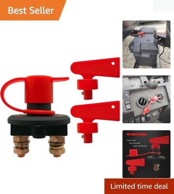 Compact Battery Cut Off Switch for Vehicles - Marine & RV Safe Disconnect Power