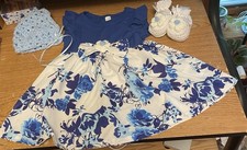 Blue Floral Dress Set Size 3/6 Months June Sale