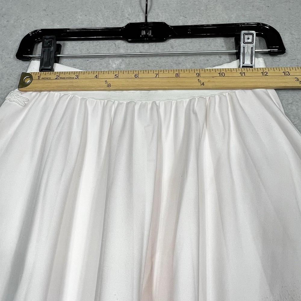 LACOSTE TENNIS Skirt Women’s 34 Light Pink Elastic Waist Pleated Logo Print RARE