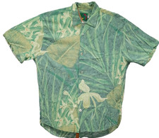 Vintage JAMS World Hawaiian Shirt Mens Floral M Aloha SS Rayon Palmorca