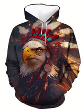 Bold Eagle Graphic 3D All Over Print Hoodie - Adults  Youth