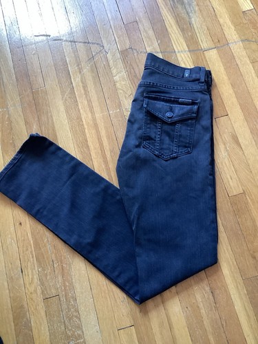 7 For All Mankind Ladies Size 29-33 Black Rocker Slim-Bootcut Denim Jeans,MINT - Picture 1 of 5