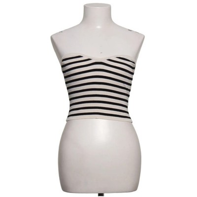 H&M, Tube Top, Größe: S, Schwarz/Weiß, Polyamid/Viskose, Streifen #sfb