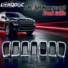 Silver Chrome Honeycomb Mesh Grille For Jeep Cherokee 2014-2018 Auto Refit Parts Silver Chrome Honeycomb Mesh Grille For Jeep Cherokee 2014-2018 Auto Refit Parts