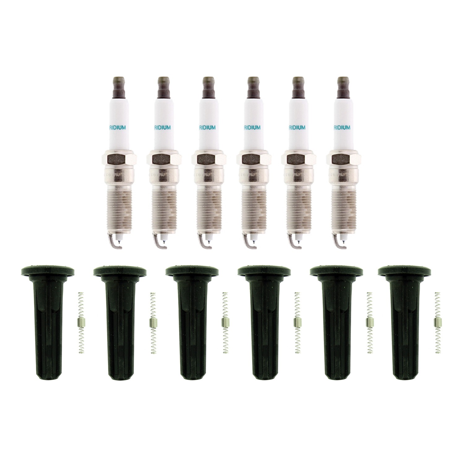 Denso 6 Iridium Plugs  NGK Ignition Coil Boots Kit for 9-7x Ascender Envoy L6