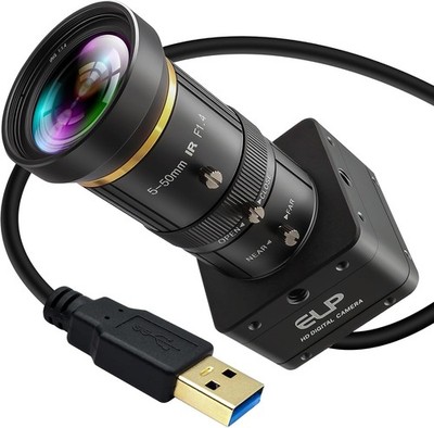 NEUE ELP Global Shutter USB3.0 Kamera 5MP 60fps 5-50mm 10x Zoom Industrie Webcam