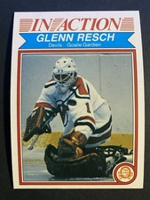 1982-83 O-Pee-Chee Hockey Glenn Resch New Jersey Devils In Action Card #146 (a)