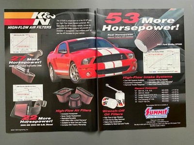 K&N Air Filter Shelby Ford Mustang GT 500 2007 Vintage Ad Werbung Reklame GT500