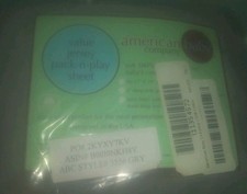NEW American Baby pack-n-play sheet plain gray value jersey all cotton NIP