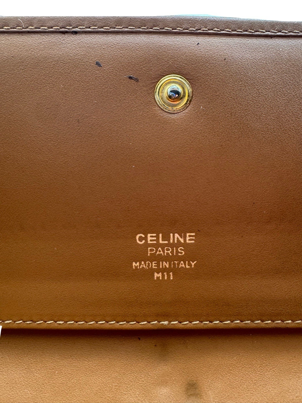 Celine Authentic Monogram Leather Long Wallet W/ … - image 9