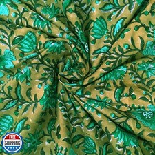 E-Tailor Indian Ethnic 100 Cotton Voile Running Hand Block Prin