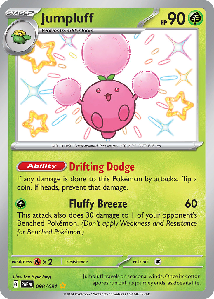 Jumpluff 098/091 Shiny Rare Paldean Fates Pokemon Holo NM/M
