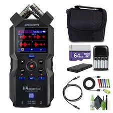 Zoom H4essential 4-Track 32-Bit Float Portable Audio Recorder Bundle