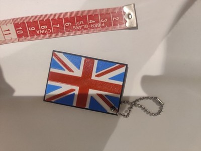 UK Großbritannien Flagge Schlüsselanhänger Taschenanhänger Silberoptik Kette 3D-Druck