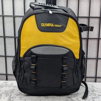 #ad #ad Olympia Tools Black Yellow Work Backpack Tool Bag Durable Heavy Duty Organizer $29.99