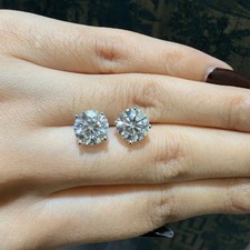 2.00Ct Round Lab Grown VS-FG Diamond Solitaire Screw Back Stud Earrings 18k Gold