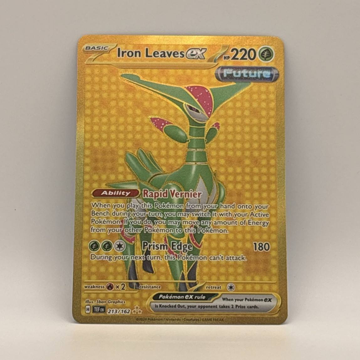 Pokemon TCG Iron Leaves ex 213/162 SV05 Temporal Forces Hyper Rare Holo ENG