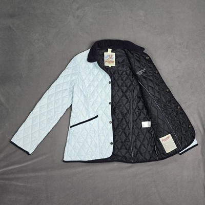 Vintage Y2K John Partridge Button Down Quilted Jacket Women's Small Light Blue