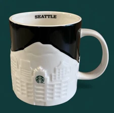 Starbucks Seattle Skyline Mug Collector Series 3D Relief Ferry Space Needle 2012