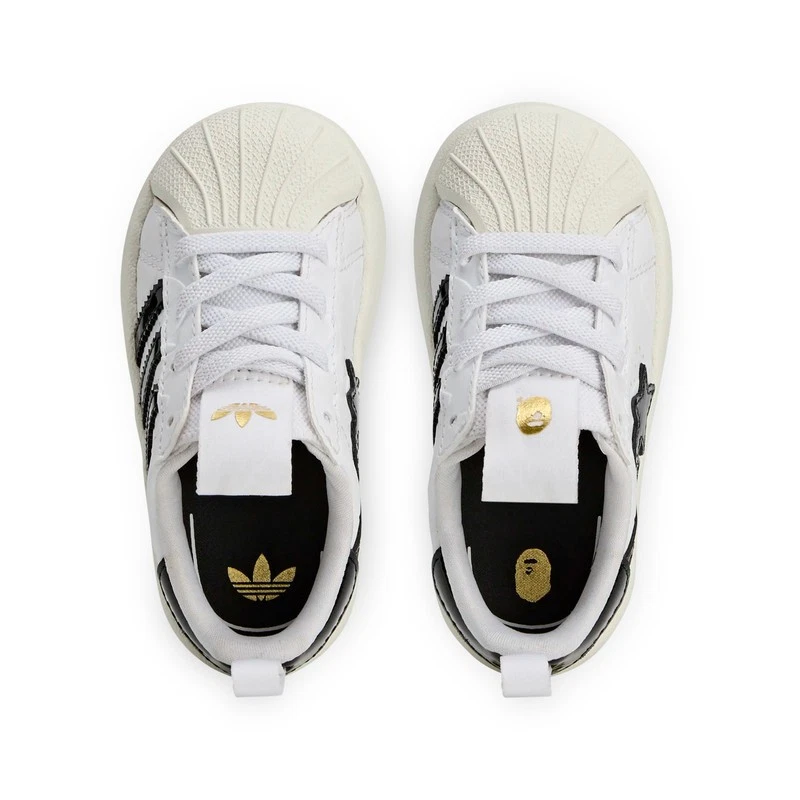 Tênis infantil Adidas x BAPE ADIFOM Superstar 360 (branco/preto/dourado) JQ2401 - Imagem 3 de 4