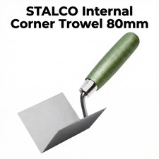 STALCO Internal Corner Trowel – Stainless Steel, Polished Blade, Wooden Handle