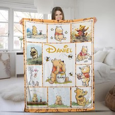 Custom Winnie The Pooh Baby Fleece Blanket Vintage Winnie The Pooh And Friends