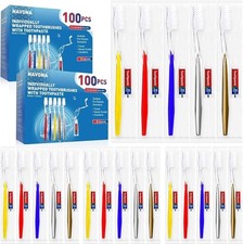 200 PCS Disposable Toothbrush W/ Toothpaste Bulk Travel Toothpaste Bulk