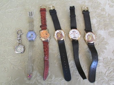 6 Vtg Watches: Disney 2 Lion King, Betty Boop, Hello Kitty, Winnie Pooh, Eeyore