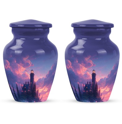 Lighthouse Urn 3Inch Set Of Keepsake Burial Urns for Human Ashes  Decorative